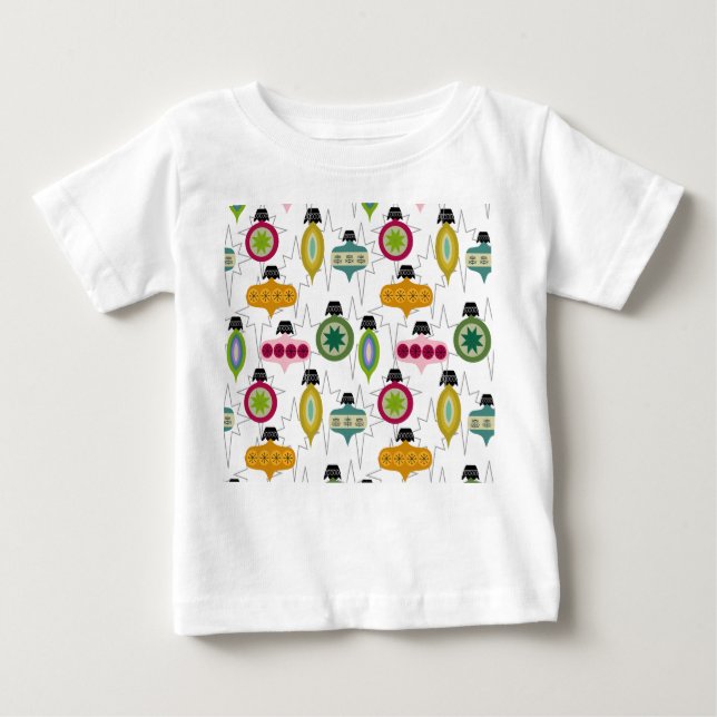 Camiseta Para Bebê Ornamentos atômicos (Frente)