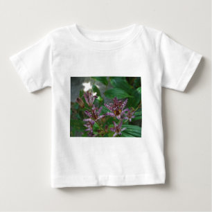 Camiseta Para Bebê Orquídea branca-rosa-púrpura, listrada, como uma f