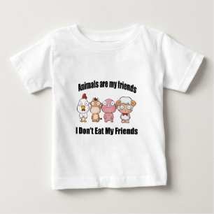 Camiseta Para Bebê Os animais são meus amigos