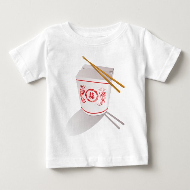 Camiseta Para Bebê Os chineses removem a caixa da comida com (Frente)