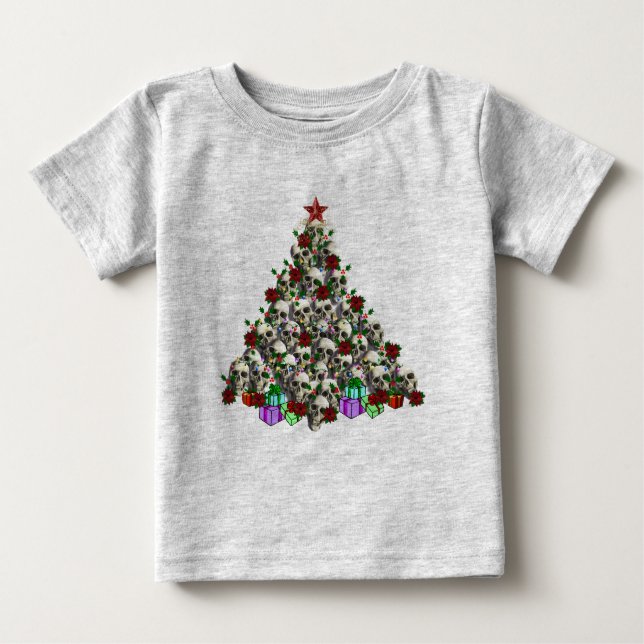 Camiseta Para Bebê Os crânios do Natal (Frente)