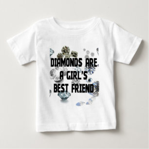 Camiseta Para Bebê Os diamantes são os melhores amigos de uma garota