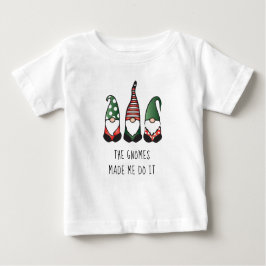 Camiseta Para Bebê Os Gnomos Me Fizeram Fazer Isso Engraçado Dizendo