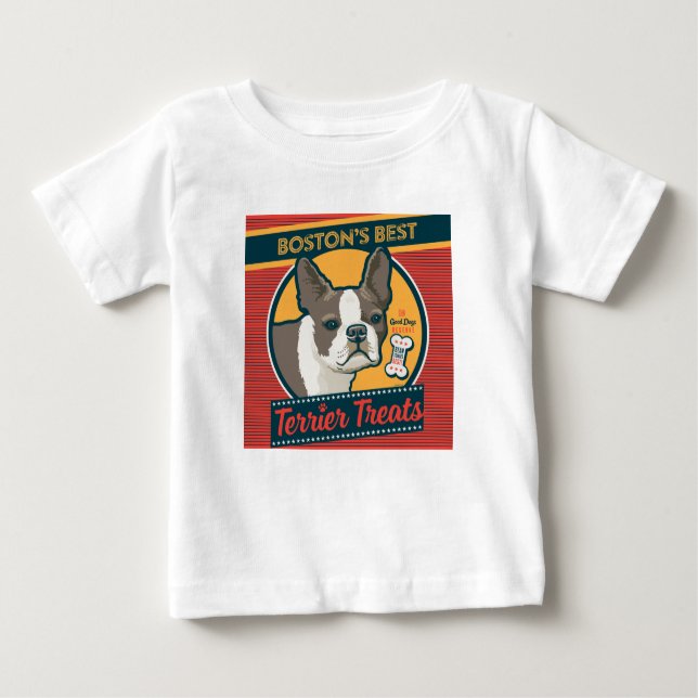 Camiseta Para Bebê Os Melhores Tratamentos Terrier de Boston (Frente)