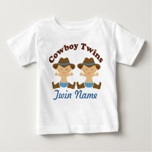 Camiseta Para Bebê Os meninos gêmeos personalizaram o t-shirt do bebê