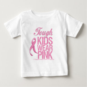 Camiseta Para Bebê Os miúdos resistentes vestem o cancro da mama