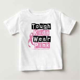 Camiseta Para Bebê Os miúdos resistentes vestem o rosa para a