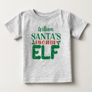 Camiseta Para Bebê Os Papais noeis de Natal preferem Elf. Nome editáv