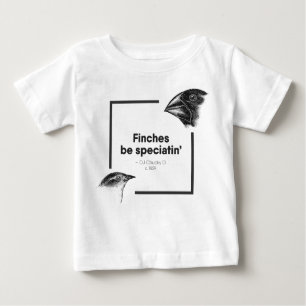 Camiseta Para Bebê Os passarinhos sejam Speciatin - Charles Darwin -