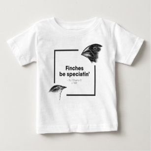 Camiseta Para Bebê Os passarinhos sejam Speciatin - Charles Darwin -