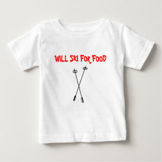 Camiseta Para Bebê os pólos de esqui, ESQUIARÃO PARA A COMIDA