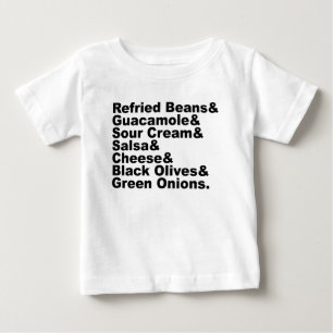 Camiseta Para Bebê Os Sete Ingredientes Em Uma Torta de Dip de Sete C
