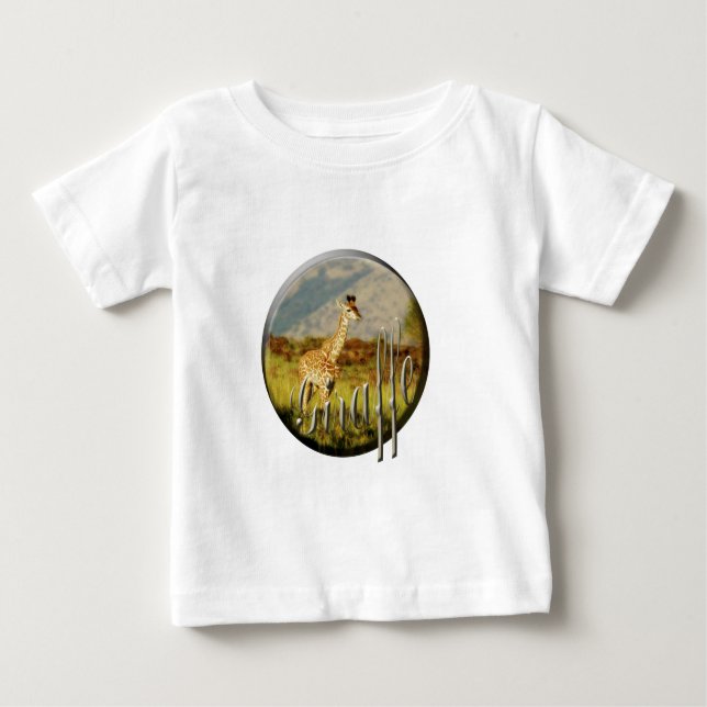 Camiseta Para Bebê Os t-shirt das crianças do safari dos animais (Frente)