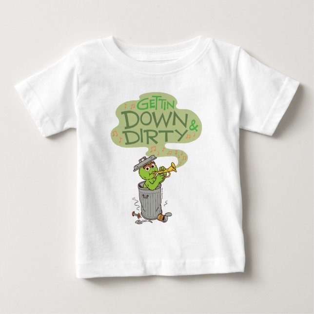 Camiseta Para Bebê Oscar, o Grouch | Descer e Sujar (Frente)