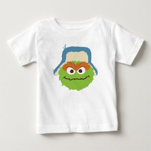 Camiseta Para Bebê Oscar, o Monstro Sujo Face da Floresta (Frente)