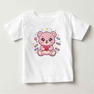 Camiseta Para Bebê Osito Kawaii Cariñosito