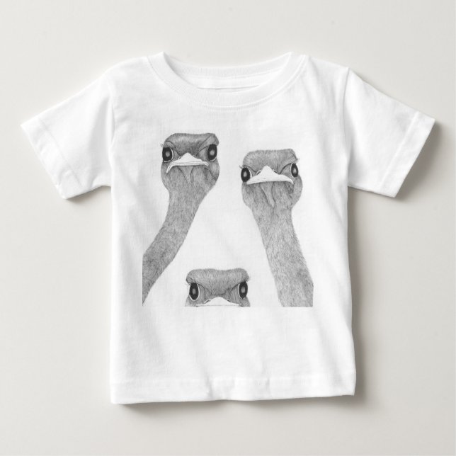 Camiseta Para Bebê Ostriches (Frente)