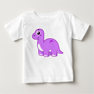 Camiseta Para Bebê Ótima Ilustração De Um Dinossauro Brontossauro.
