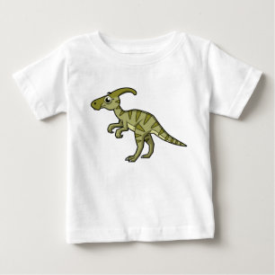 Camiseta Para Bebê Ótima Ilustração De Um Dinossauro Parasaurolofico.