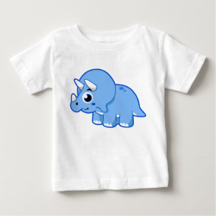 Camiseta Para Bebê Ótima Ilustração De Um Dinossauro Tricerátopo.