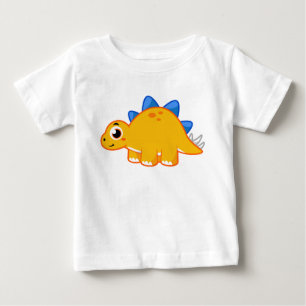 Camiseta Para Bebê Ótima Ilustração De Um Estegossauro.