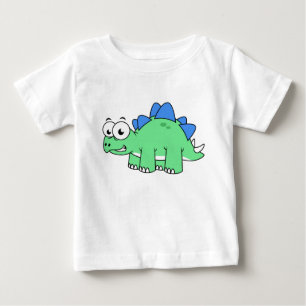 Camiseta Para Bebê Ótima Ilustração De Um Estegossauro. 2