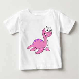 Camiseta Para Bebê Ótima Ilustração Do Monstro Do Ness Loch.