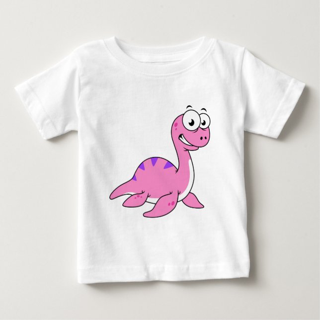 Camiseta Para Bebê Ótima Ilustração Do Monstro Do Ness Loch. (Frente)
