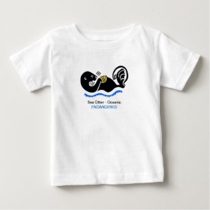 Camiseta Para Bebê ÓTTER Cinto - Imagem animal ameaçada