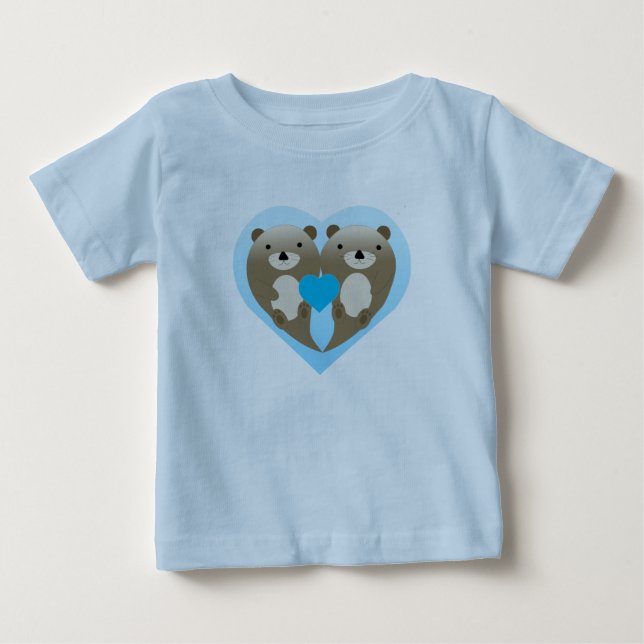 Camiseta Para Bebê Otter Love (Frente)