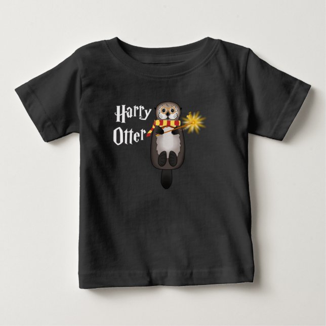 Camiseta Para Bebê Otter Magic Wizard Funny Otter Halloween (Frente)