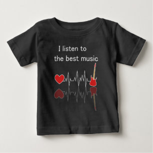 Camiseta Para Bebê Ouça a melhor música da T-Shirt