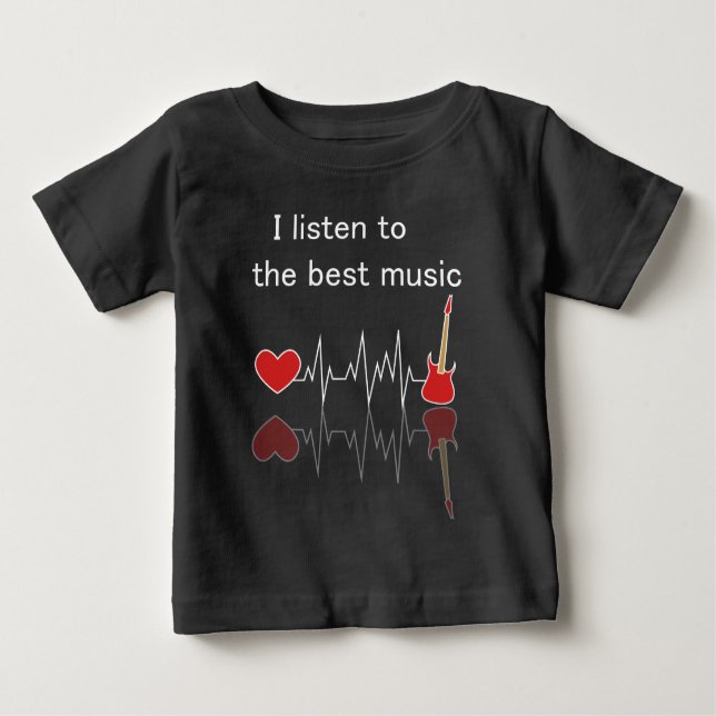 Camiseta Para Bebê Ouça a melhor música da T-Shirt (Frente)