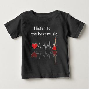 Camiseta Para Bebê Ouça a melhor música T-Shirt