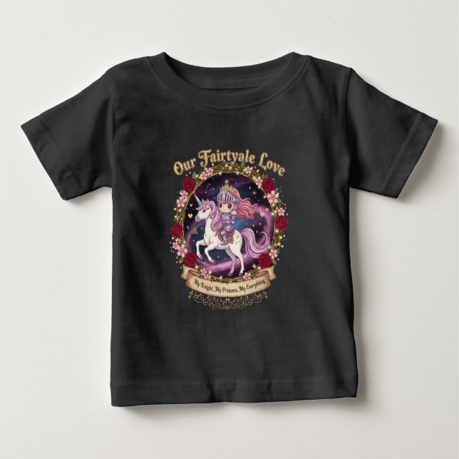 Camiseta Para Bebê Our Fairytale Love Baby Unicorn Graphic Tee (Frente)