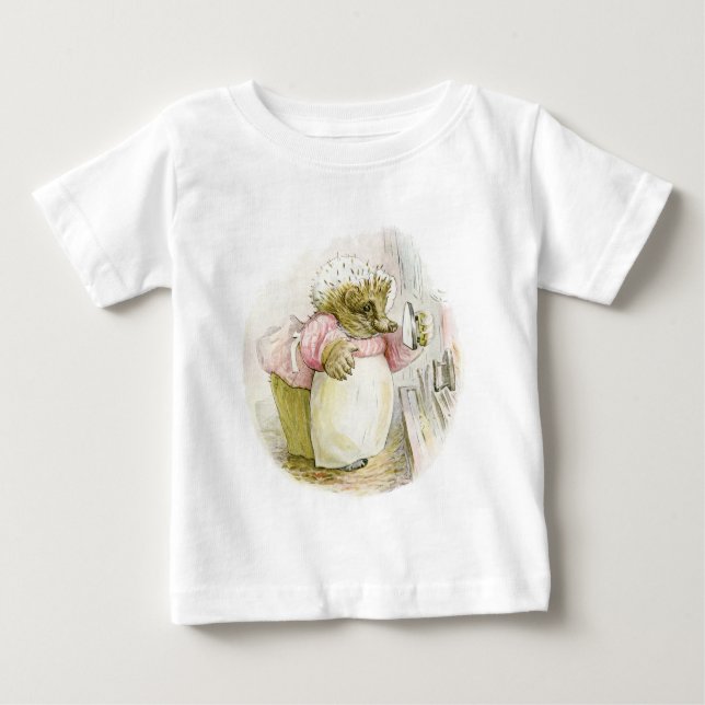 Camiseta Para Bebê Ouriço com Sra. Tiggy-Búzio do ferro (Frente)