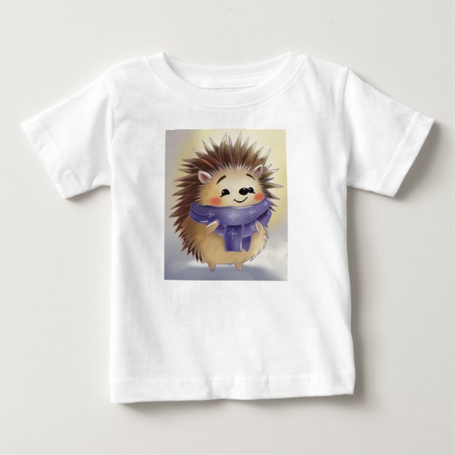 Camiseta Para Bebê ouriço de veludo (Frente)