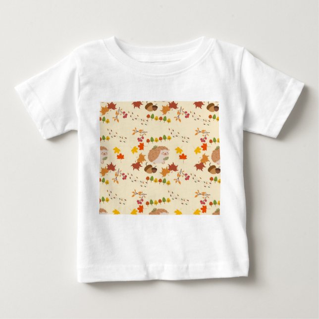 Camiseta Para Bebê ouriço do outono (Frente)