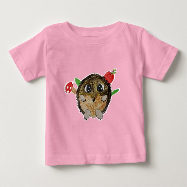 Camiseta Para Bebê ouriço fofo (Frente)