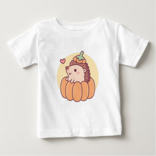 Camiseta Para Bebê ouriço fofo em abóbora Halloween outono