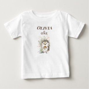 Camiseta Para Bebê Ouriço Personalizado de 1º Aniversário