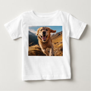 Camiseta Para Bebê Ouro Feliz em Execução