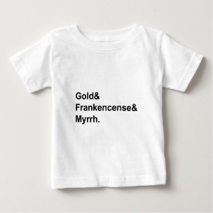 Camiseta Para Bebê Ouro Incenso & Mirra   Presentes dos Magos
