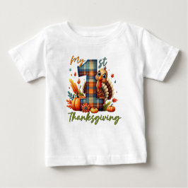 Camiseta Para Bebê Outona de Pumpkin de Ação de Graças