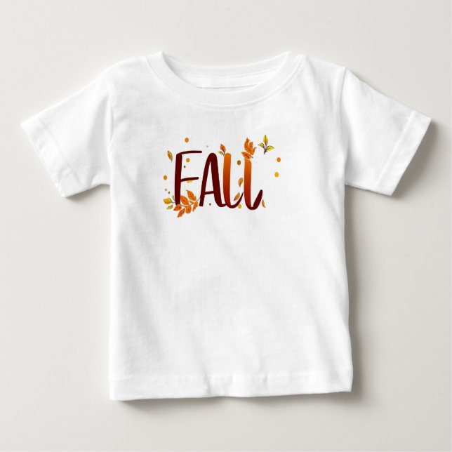 Camiseta Para Bebê outono/outono/Folhas (Frente)