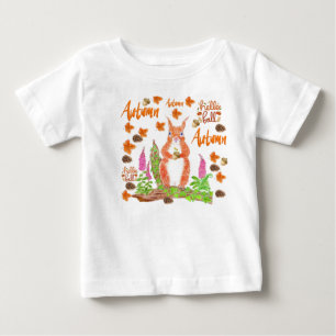 Camiseta Para Bebê Outono/queda do Quadrado Vermelho