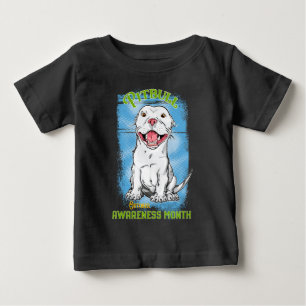 Camiseta Para Bebê Outubro, Camisa-T do Mês de Sensibilização Pitb