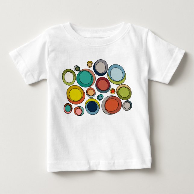 Camiseta Para Bebê Ovais Modernos do Século médio (Frente)