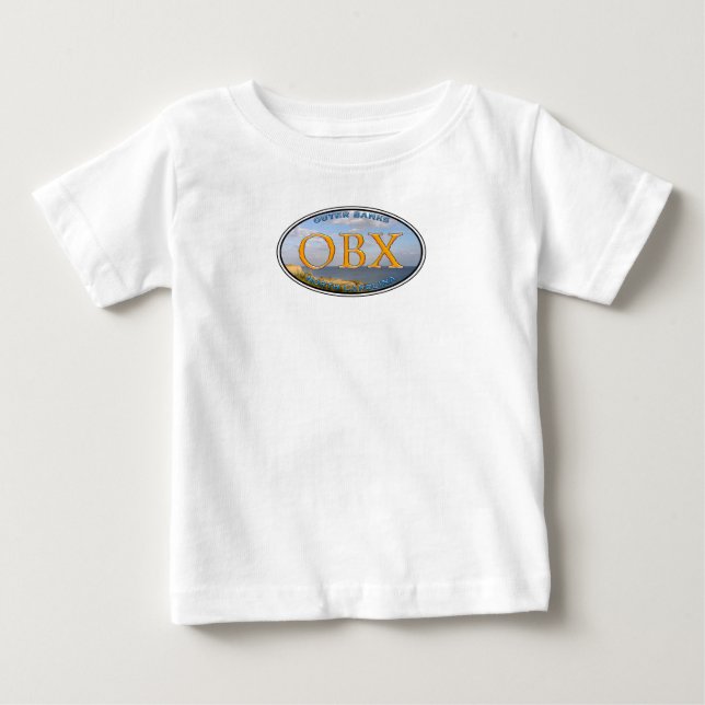 Camiseta Para Bebê Oval de Linha de Cores OBX (Frente)