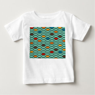 Camiseta Para Bebê Ovalados Azuis dos Anos 70